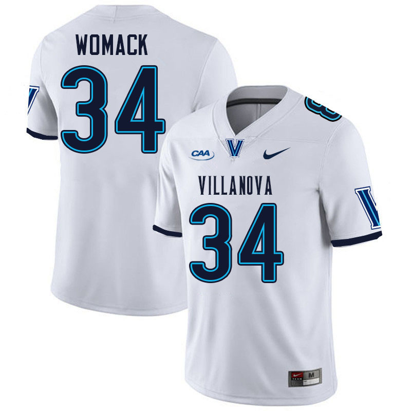 Villanova Wildcats #34 Tyler Womack College Football Jerseys Stitched-White